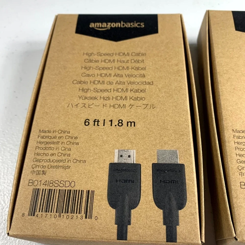 AmazonBasics High-Speed HDMI Cable 6 ft 4K 60Hz 2.0 Cord B014I8SSDO - Lot‎ of 2